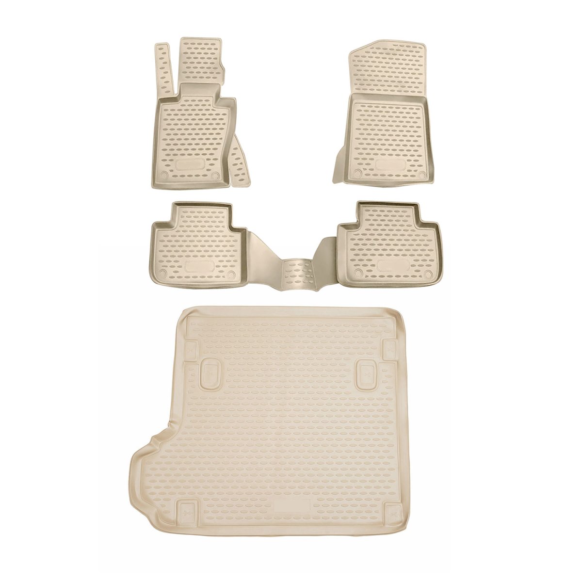 BMW X3 3D Floor-Trunk Mats - Omac - Beige - '04-'10